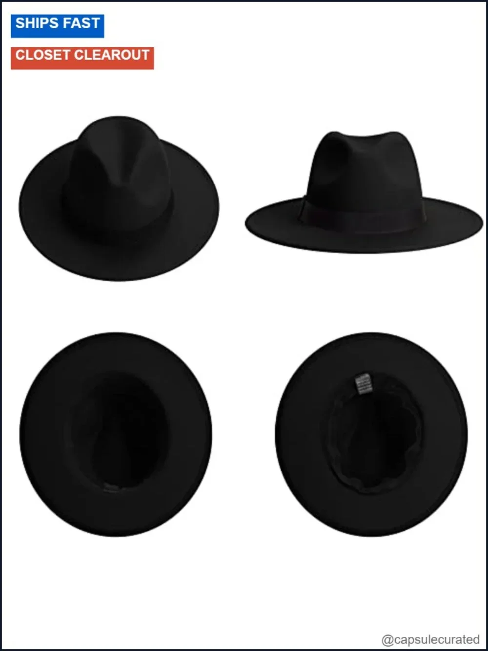 Wide Brim Fedora Hat Adjustable Classic Dress Panama Hat